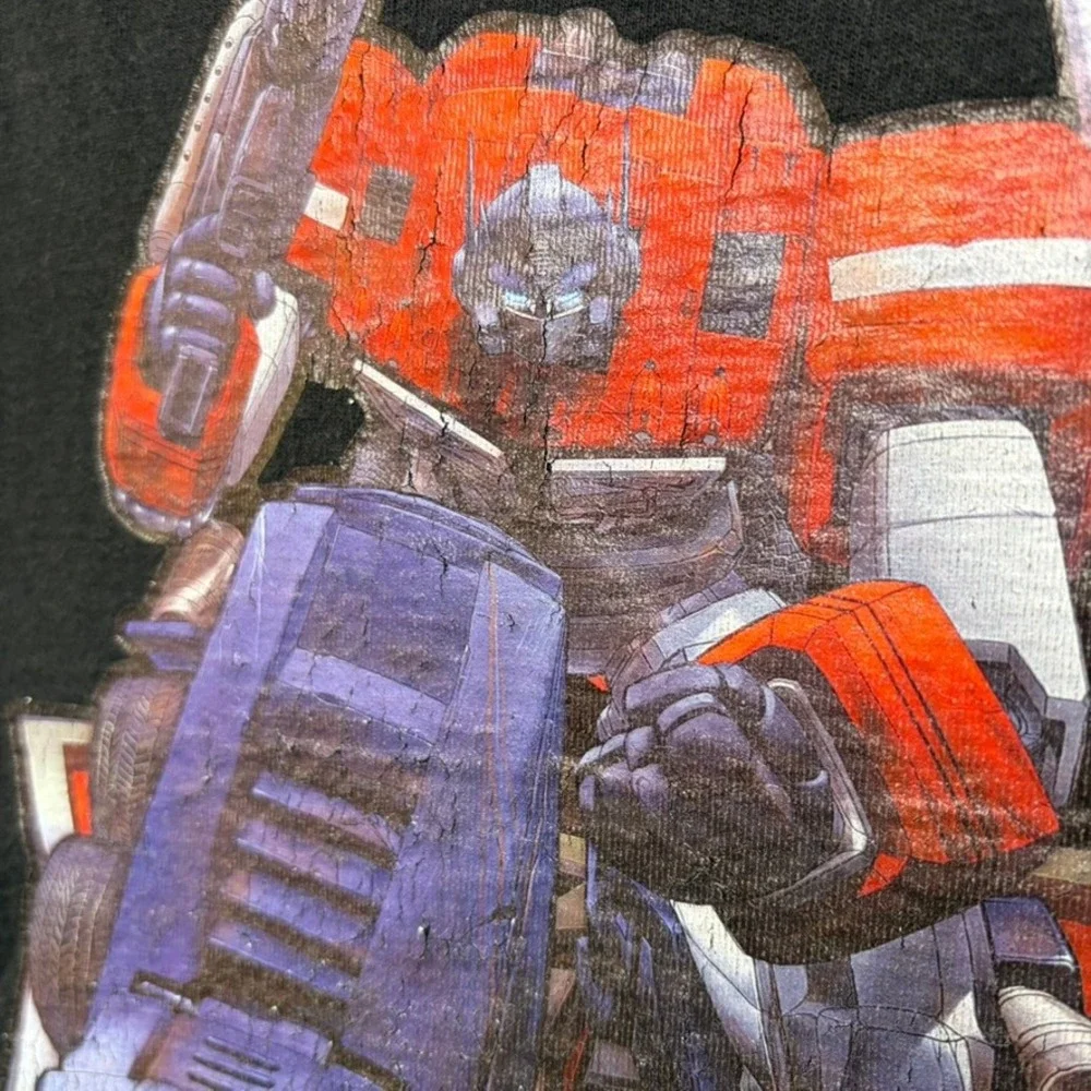 Delta T-Shirt Mens M Black Transformers Optimus Prime Vintage 90s Faded Graphic